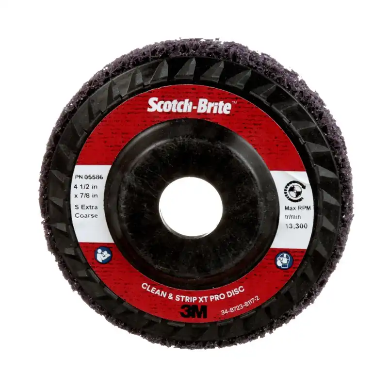 3M 7100175393 4 1/2 X 7/8 Extra Coarse Grade Silicon Carbide Scotch-Brite Purple Disc