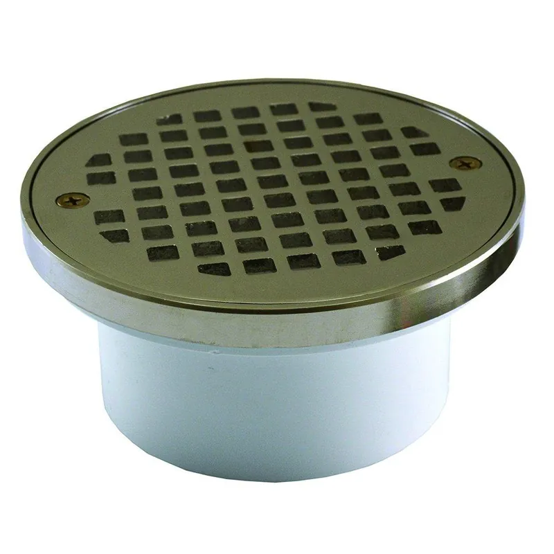 Jones Stephens D54114 3 x 4 in General Purpose PVC Drain with 5 in Nickel Bronze Round Strainer with Ring