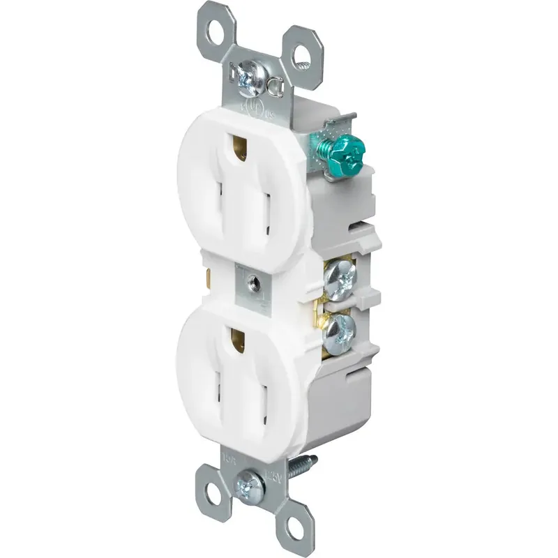 Pass & Seymour 3232SW TradeMaster Self-Grounding Duplex Receptacle 15A 125VAC