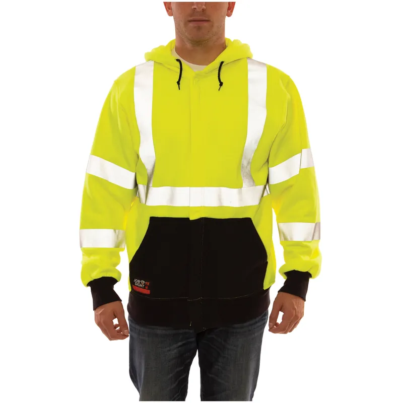 Tingley S88122.LG Job Sight FR Hooded Sweatshirt L Fluorescent Yellow/Green