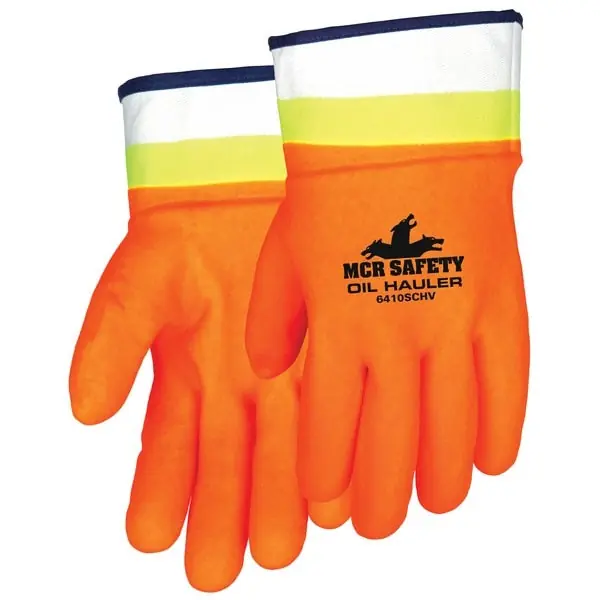 MCR Safety 6410SCHV Memphis Oil Hauler Gloves Large PVC White