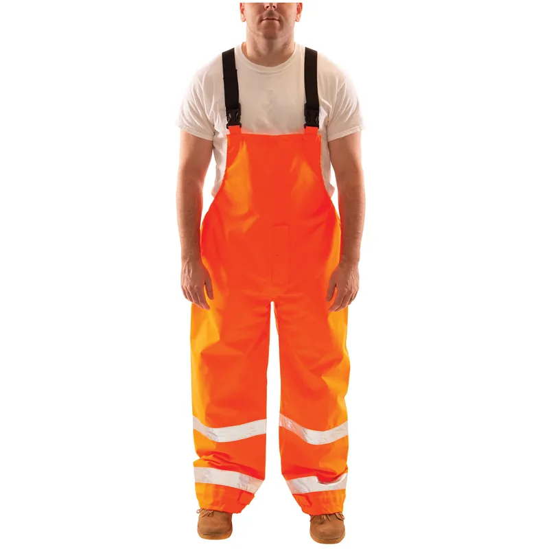 Tingley O24129.LG 2-Piece Bib Overall, Unisex, L, Fluorescent Orange Red, Polyurethane on 300D Polyester
