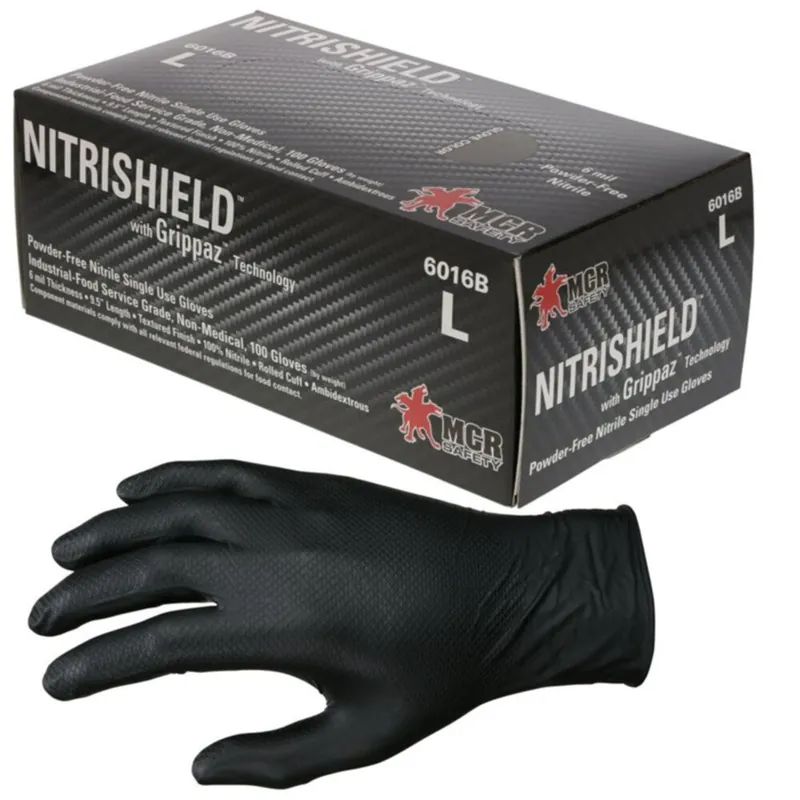 MCR Safety 6016BXXL Industrial Food Service Grade Gloves, Powder Free Nitrile, 100/bx