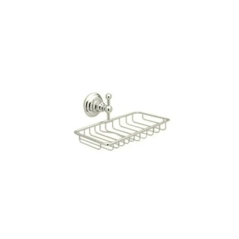 Rohl A1493PN Viaggio Wall Mount Double Soap Basket Holder in Polished Nickel