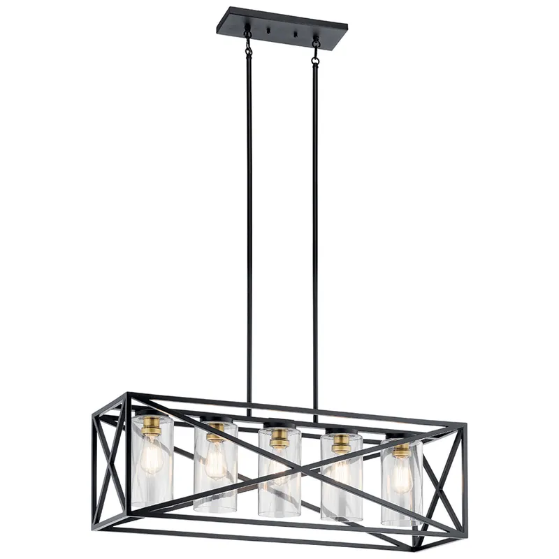 Kichler 44081BK Moorgate 120 VAC 36 Inch 5 Light Linear Chandelier