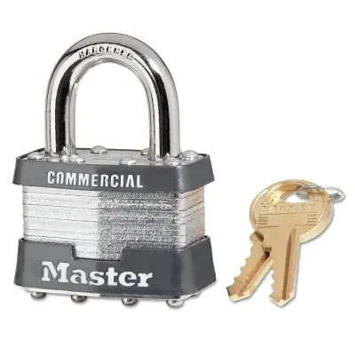 Master Lock 1KALJ-2440 No. 1 Laminated Steel Padlock 5/16 in dia 3/4 in W x 2-1/2 in H Shackle