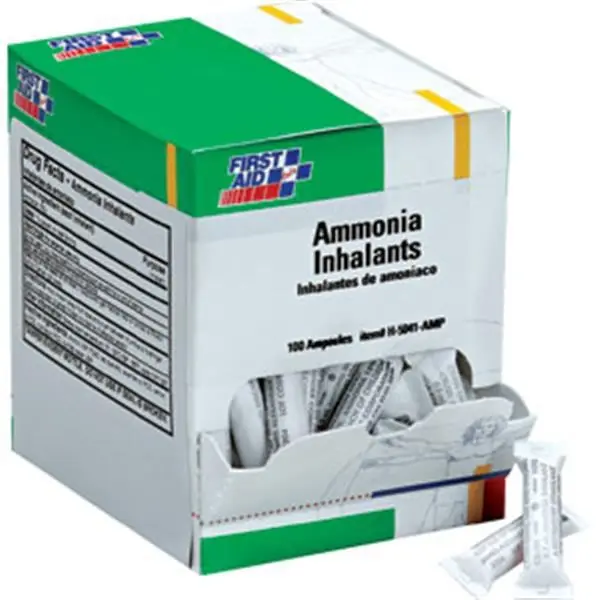 First Aid Only H5041AMP Ammonia Inhalant Ampoules Power 100 Box