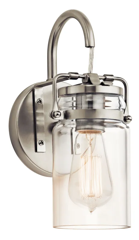 Kichler 45576NI Brinley Wall Sconce 120VAC 1 Light A19 Incandescent