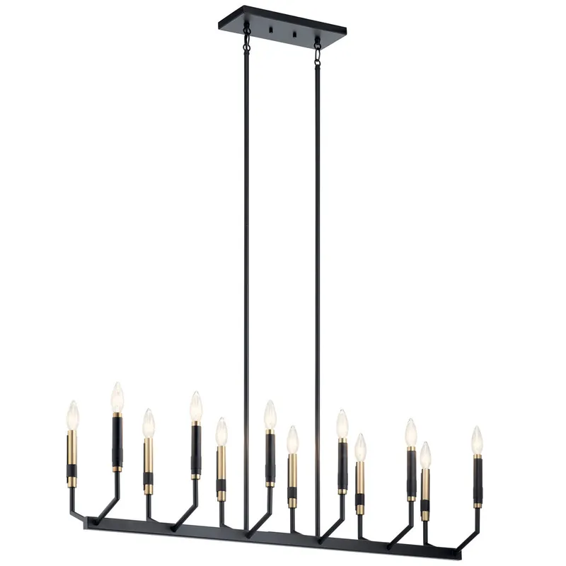 Kichler 52350BK The Armand 60 W 42.75 inch 12 Light Linear Chandelier