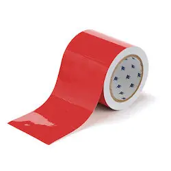 Brady 104373 ToughStripe Floor Marking Tape Roll - Polyester, Solid Color, Red, 4 x 100’