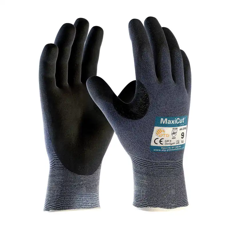 PIP 44-3745-S MaxiCut Ultra Premium Nitrile Coated Glove, MicroFoam Grip Palm/Fingers, Touchscreen Compatible