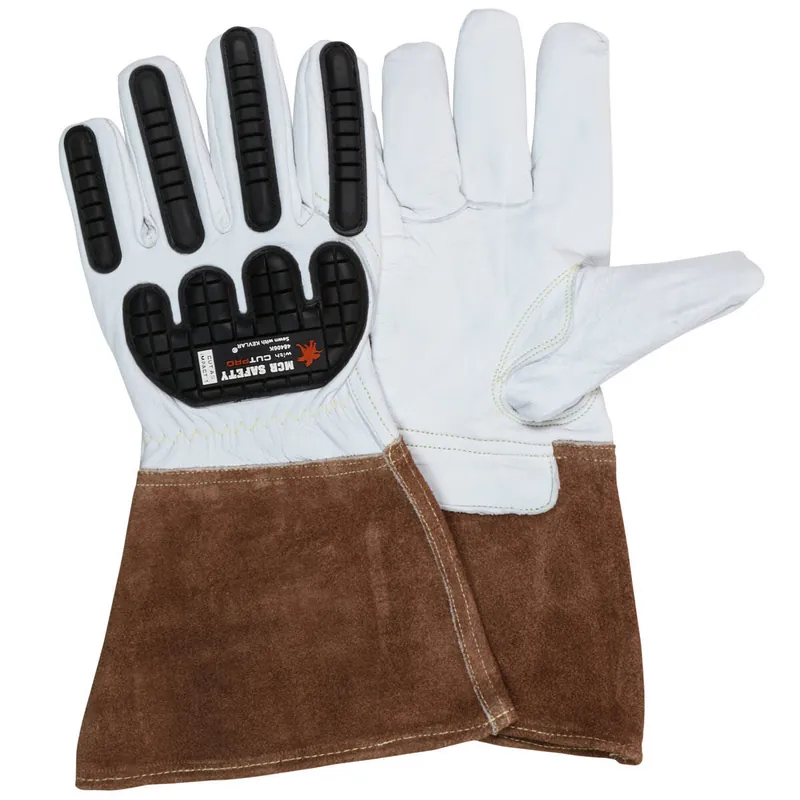 MCR Safety 48406KL Leather Welding Work Gloves, Large, 5 Inch Split Cow Cuff