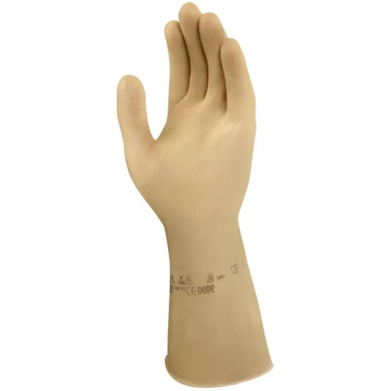 Ansell 113514 Marigold Featherweight Plus Natural Color 15mil Latex Glove Medium 13 Long 12-Pair per Bag